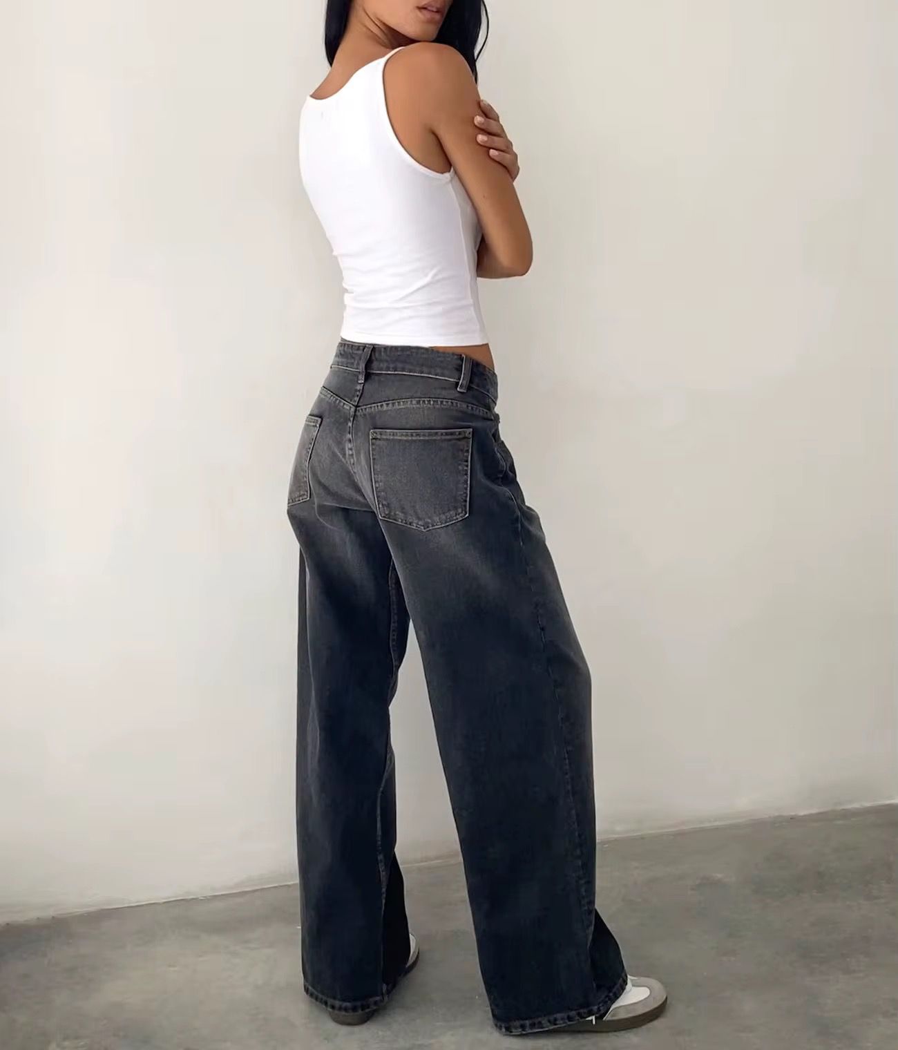 As.Style Wide Leg Jeans – Dark Wash Denim with Perfect Drape